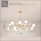 Gold Black LED Ceiling Chandelier for Living Room Bedroom Lighting Fixtures