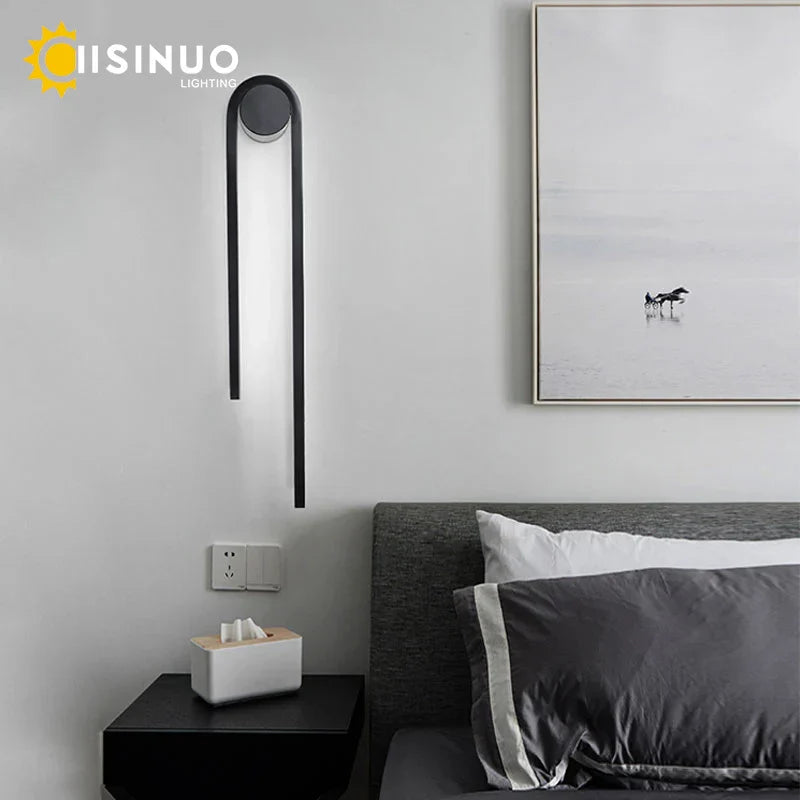 U-Shaped Wall Lamp: Industrial Black Gold Lighting for Home Decor