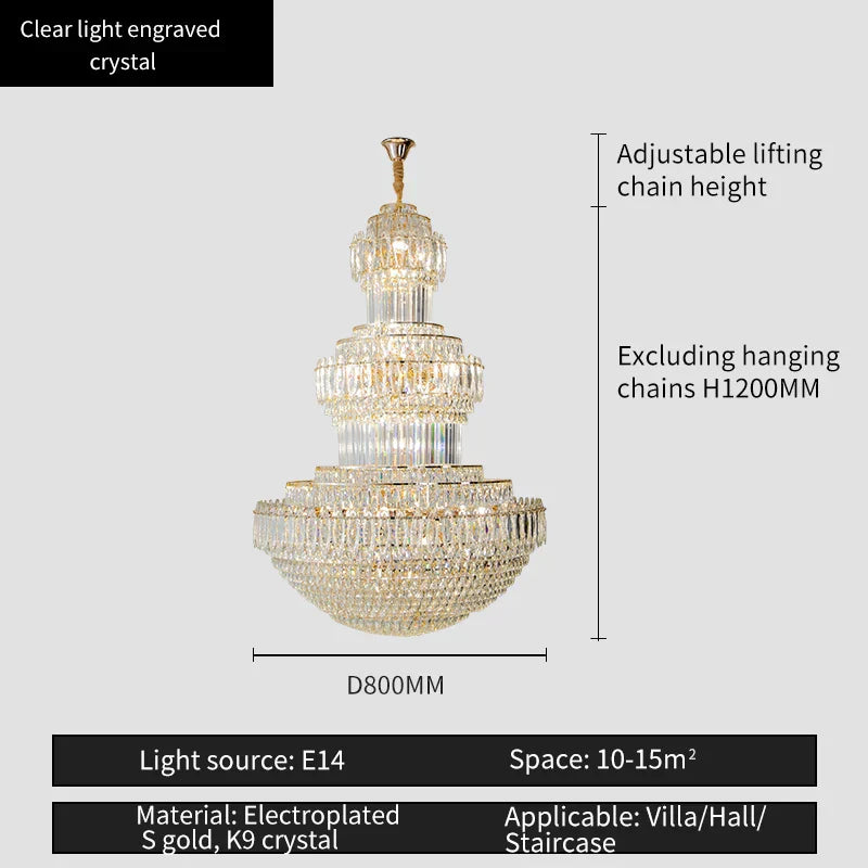 Crystal Chandelier: Elegant Lighting for Home, Villa, Hotel Lobby
