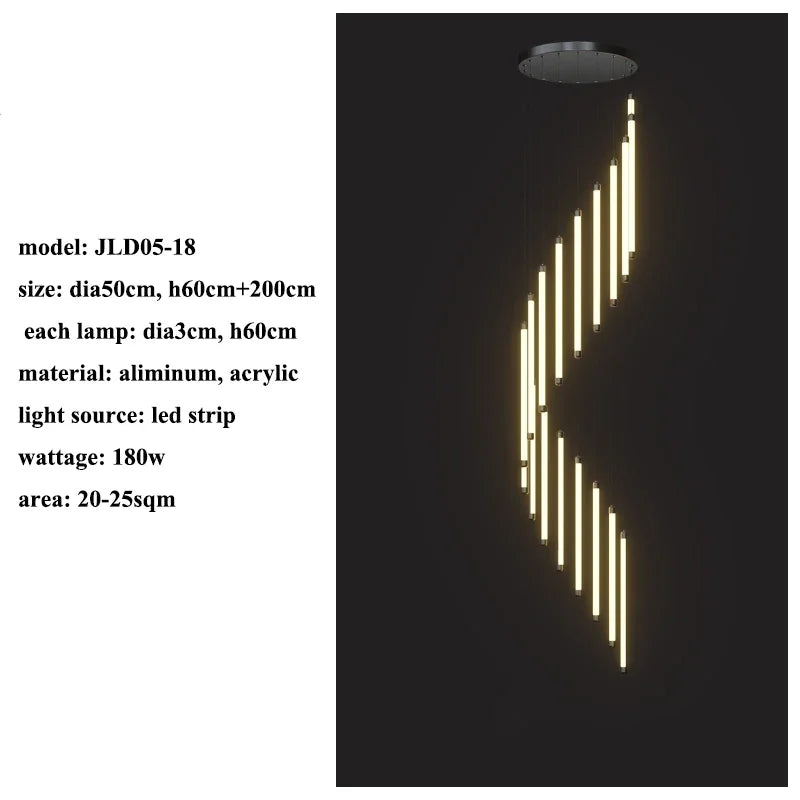 Nordic Black LED Dimmable Pendant Lights Modern Luxury Suspend Luminarias