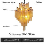 Luxury Tassel Chandelier: Elegant Aluminum Chain LED Lighting for Living Room Loft Villa