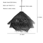 Wabi Sabi Rattan Pendant Chandelier with E27 LED Lights