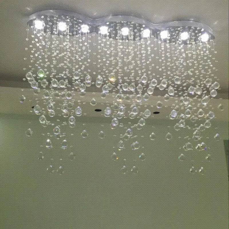 Oval Crystal Chandeliers for Living Room and Bar Lighting