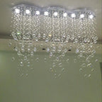 Oval Crystal Chandeliers for Living Room and Bar Lighting
