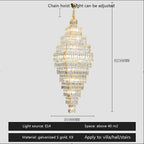 Crystal Large Chandelier for Villa Duplex Loft Stairs, Elegant Hall Pendant Light