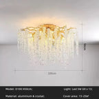 Gold Glass LED Crystal Chandeliers for Luxe Dining Room Decor
