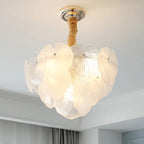 French Cream Crystal Chandelier for Luxury Living Room, Net Red Feather Design