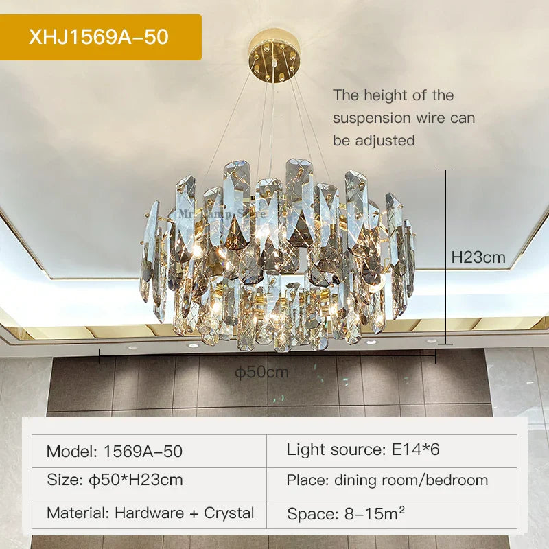 Crystal LED Chandelier for High-end Living Spaces