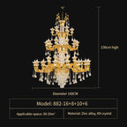 Jade Crystal Chandelier - Elegant European Style Living Room Lighting