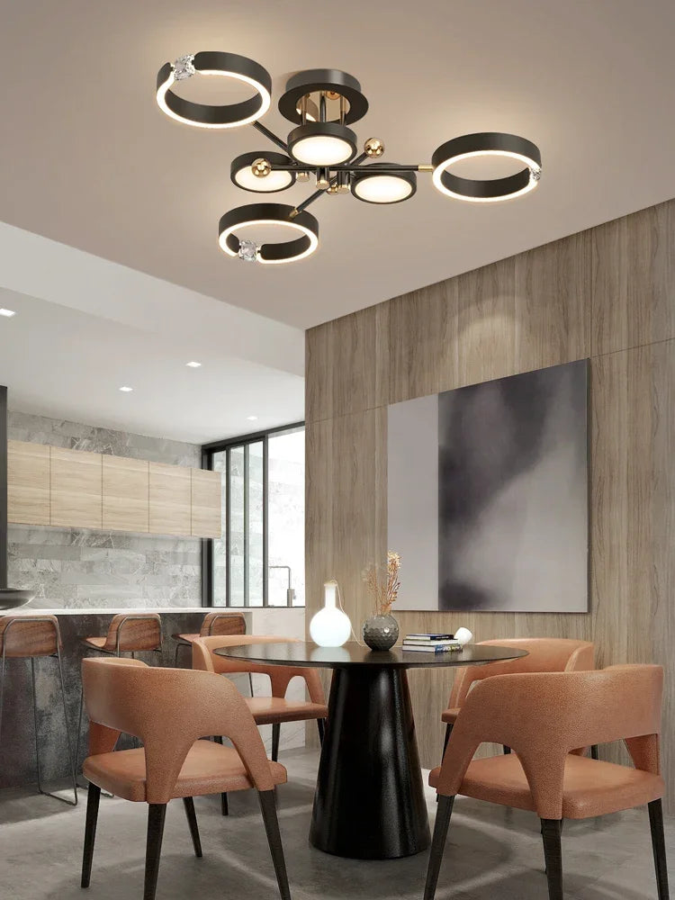 Gold Plated Luxury Chandelier with Remote Control Crystals for Elegant Living & Bedroom Decor