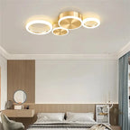 Luxury Gold Ring LED Circle Ceiling Chandelier for Living Room, Bedroom, Dining Room