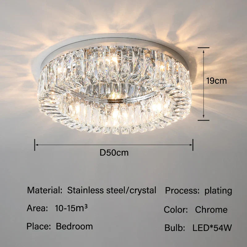 Crystal LED Ceiling Lights: Elegant Lighting Fixture for Living Room Bedroom Kitchen Decor