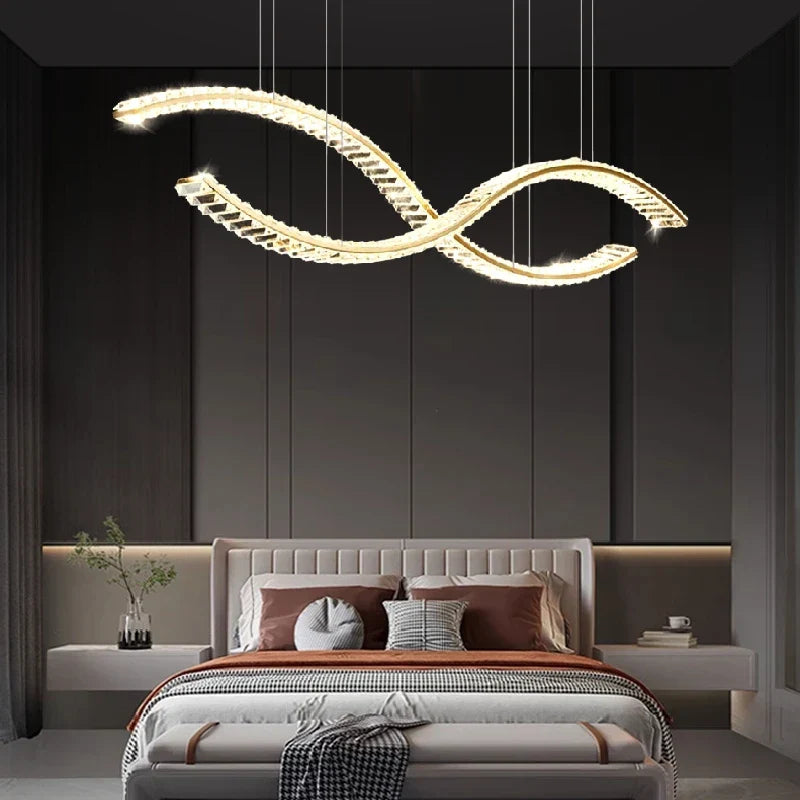 Crystal Chandelier Pendant Lamp Hanging Light for Living Room