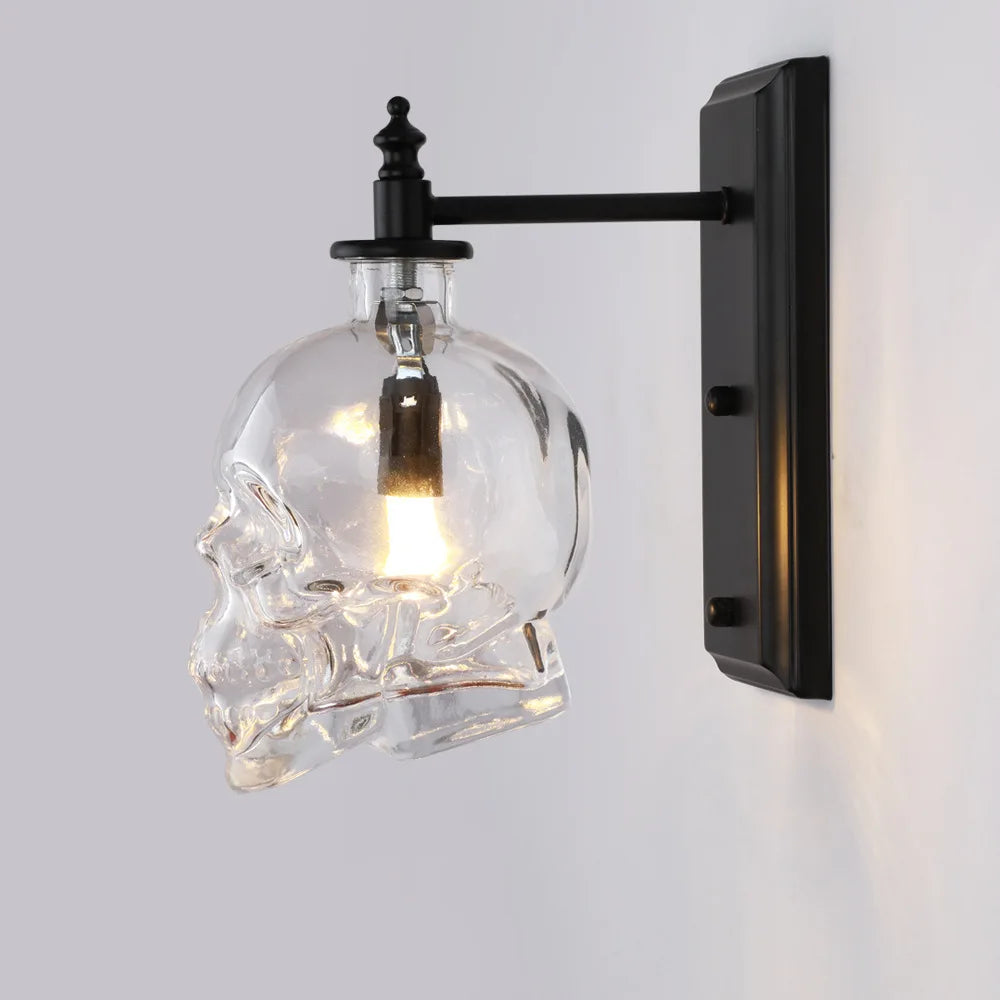 Skull Light Glass Sconce - Creative Nordic Design Wall LED Lamp