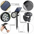 Solar Spotlight 7LED Lamp Adjustable In-Ground Landscape Wall Light
