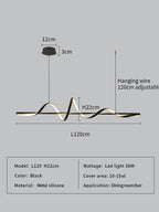 Water Ripple LED Pendant Lights: Modern Minimalist Dining Room Bar Hanging Lamp Fixtures