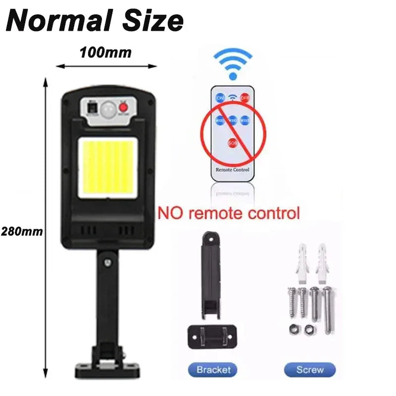Solar Outdoor Street Light: 3 Modes, Motion Sensor, Remote Control - Waterproof Design