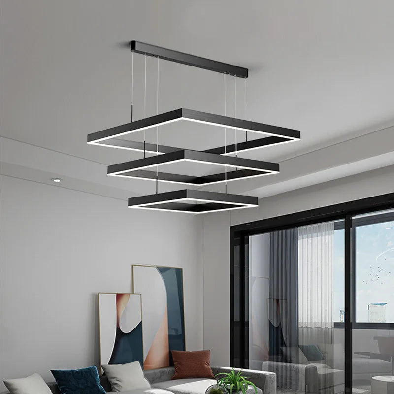 Nordic Designer Aluminum LED Chandelier for Living Room Dining Table by Afralia™