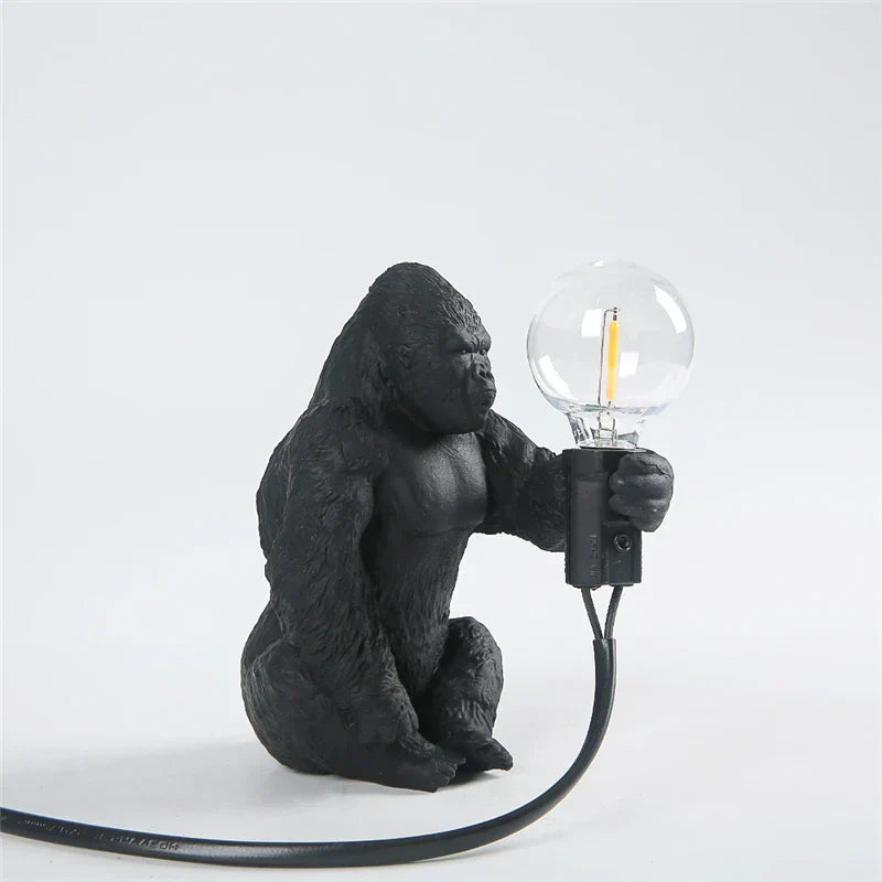 Nordic King Kong Resin Floor Lamp: Modern, Customizable LED Animal Light