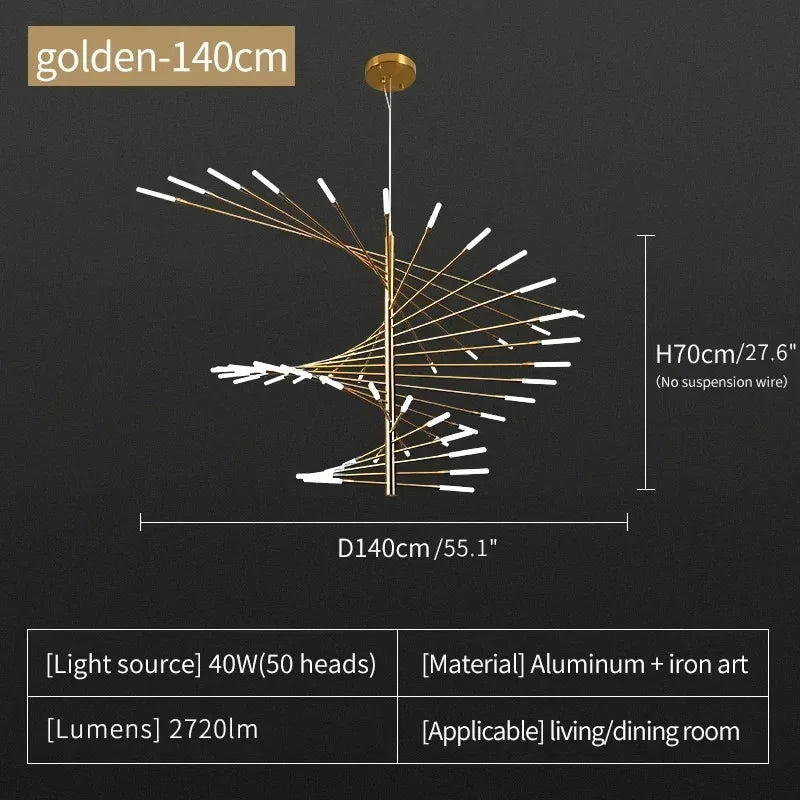 Fireworks LED Chandelier Light for Indoor Living Dining Bedroom Hall Decor