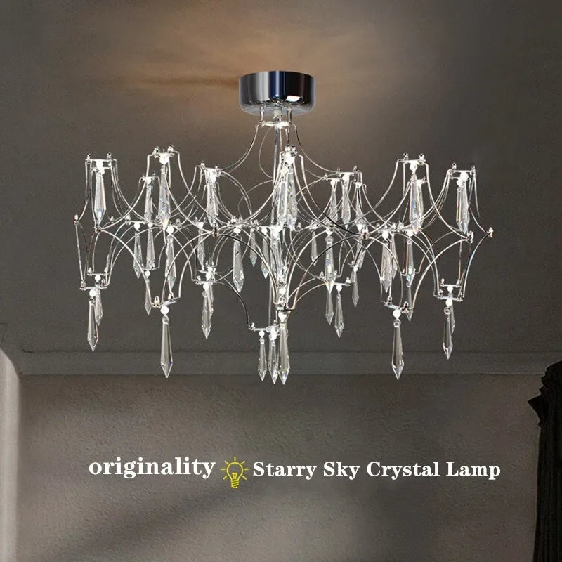 Starry Crystal Chandelier Ceiling Light for Luxury Living Spaces