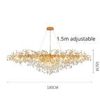 Gloss Light Luxury Crystal Ceiling Chandelier for Living Room & Dining Room