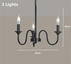 Rustic Iron Candle Chandelier Pendant for Kitchen Living Dining Room Bar Home