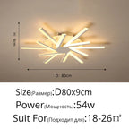 Flower Acrylic Chandelier, Indoor Living Room Bedroom Lamp, Gold Black White Glass