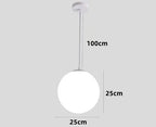 Nordic Glass Pendant Lights - White Ball Hanging Lamps for Home Decor