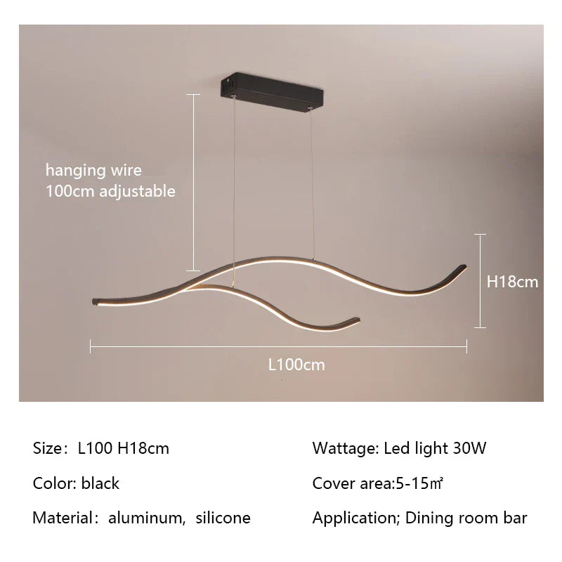 Modern Minimalist LED Chandelier for Dining Room and Bar Lighting