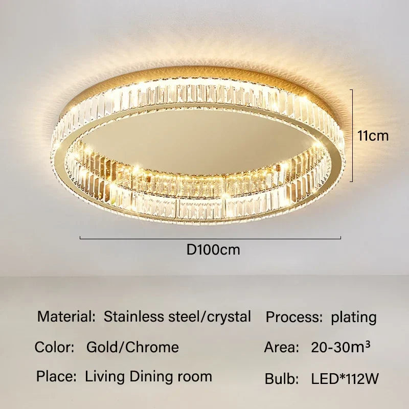 Crystal LED Ceiling Chandelier for Home Living Room Bedroom Lighting