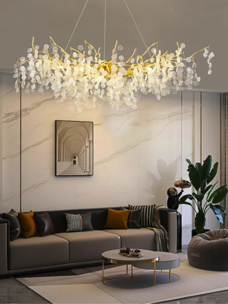 Luxury Crystal Chandelier Pendant Light Modern LED for Living Room Bedroom Restaurant