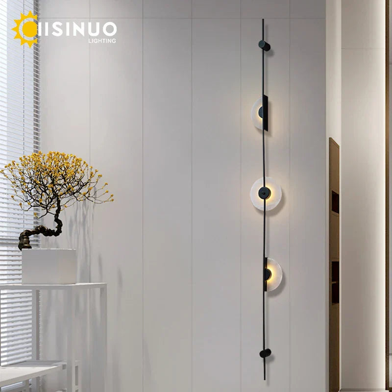 LED Marble Wall Lights - Black Metal Sconces for Living Room, Stairs & Aisle