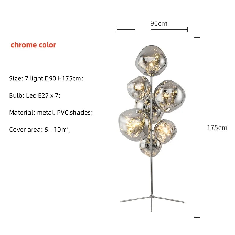 Nordic 7-Light E27 LED Floor Lamp for Living Room Decor