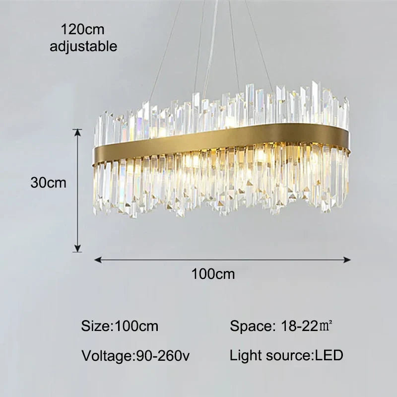 Shiny Crystal Chandelier Dimmable LED Luxury Ceiling Light