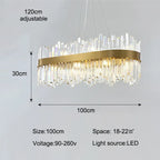 Shiny Crystal Chandelier Dimmable LED Luxury Ceiling Light