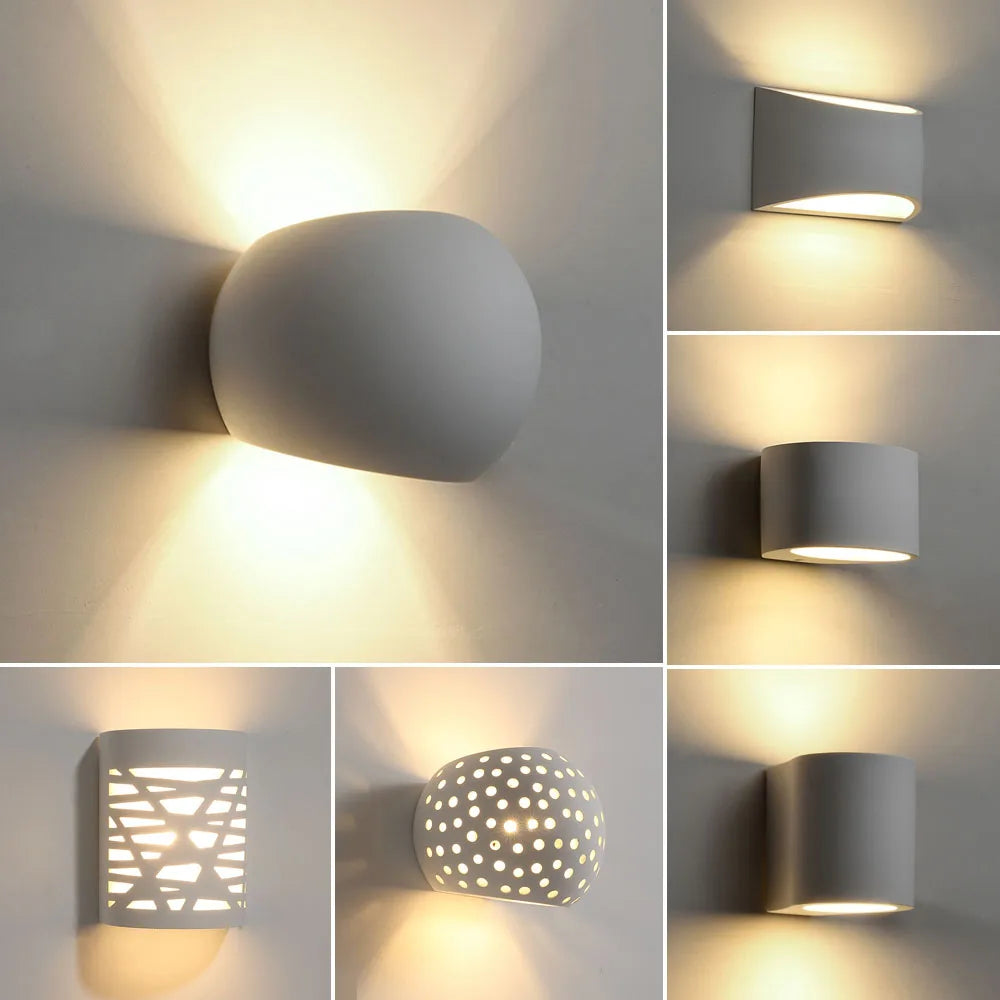 Gypsum LED Wall Lamp 5W Sconces Modern Indoor Lighting Bedroom Living Room