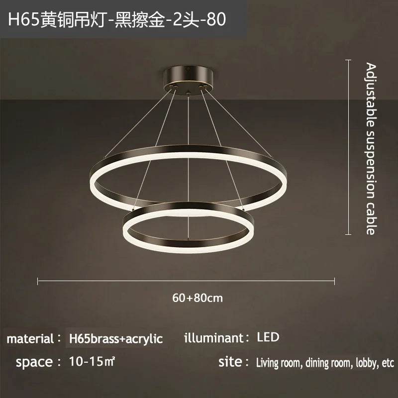 Nordic Circular Chandelier Hanging Pendant Light for Living Room and Dining Room