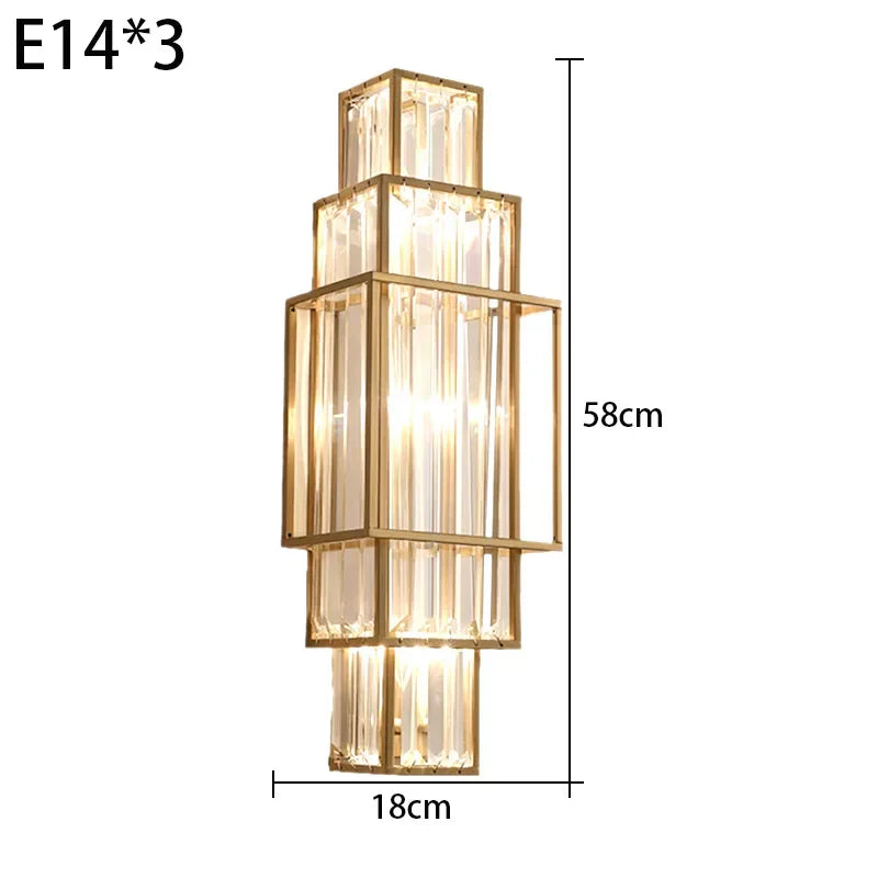 Modern Glass Crystal Wall Lamp Geometric Indoor LED Lighting