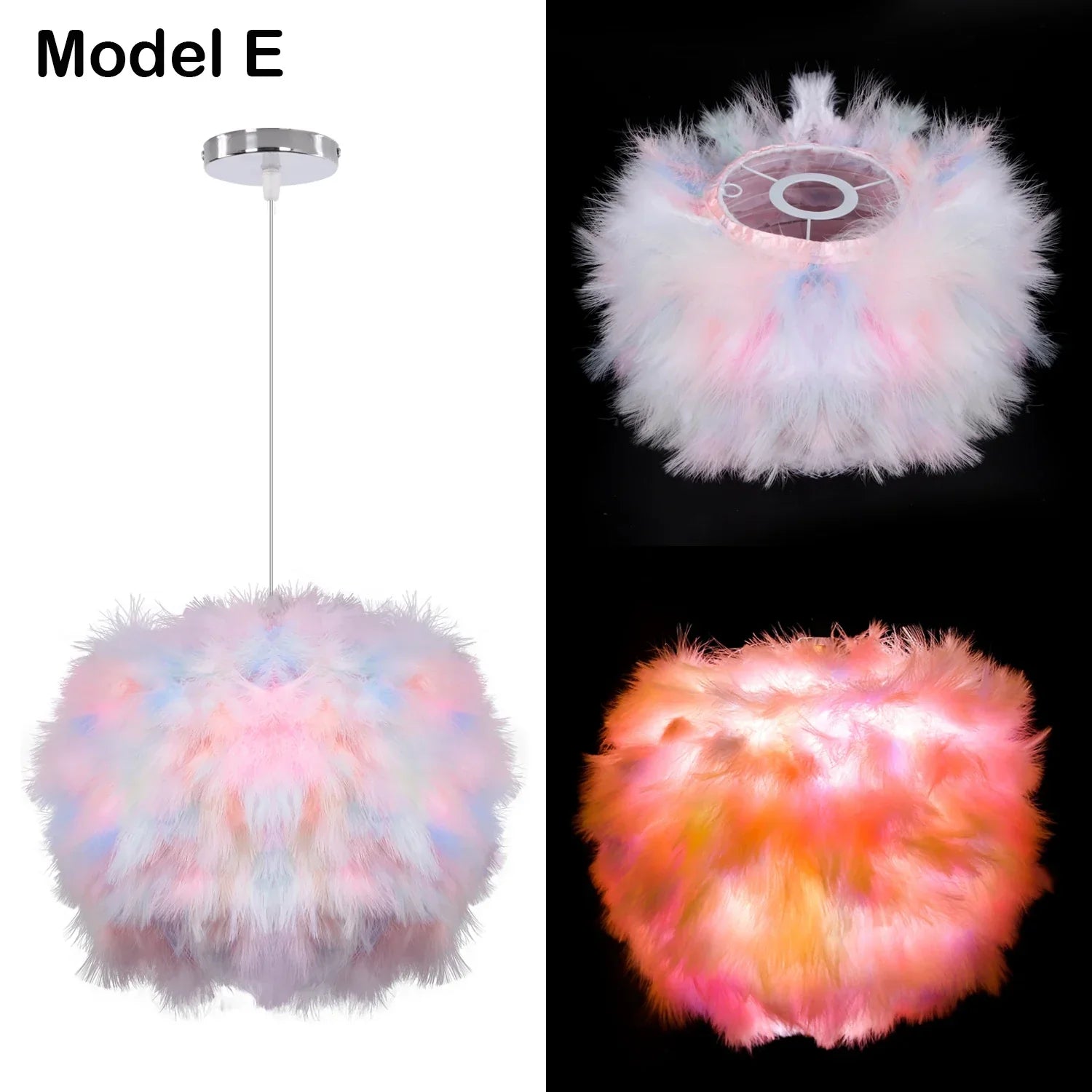 Fluffy Feather Pendant Light by - Nordic Chandelier for Living Room & Bedroom