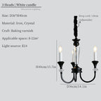 Iron Vintage Candle Chandelier: Retro French Style Pendant Light