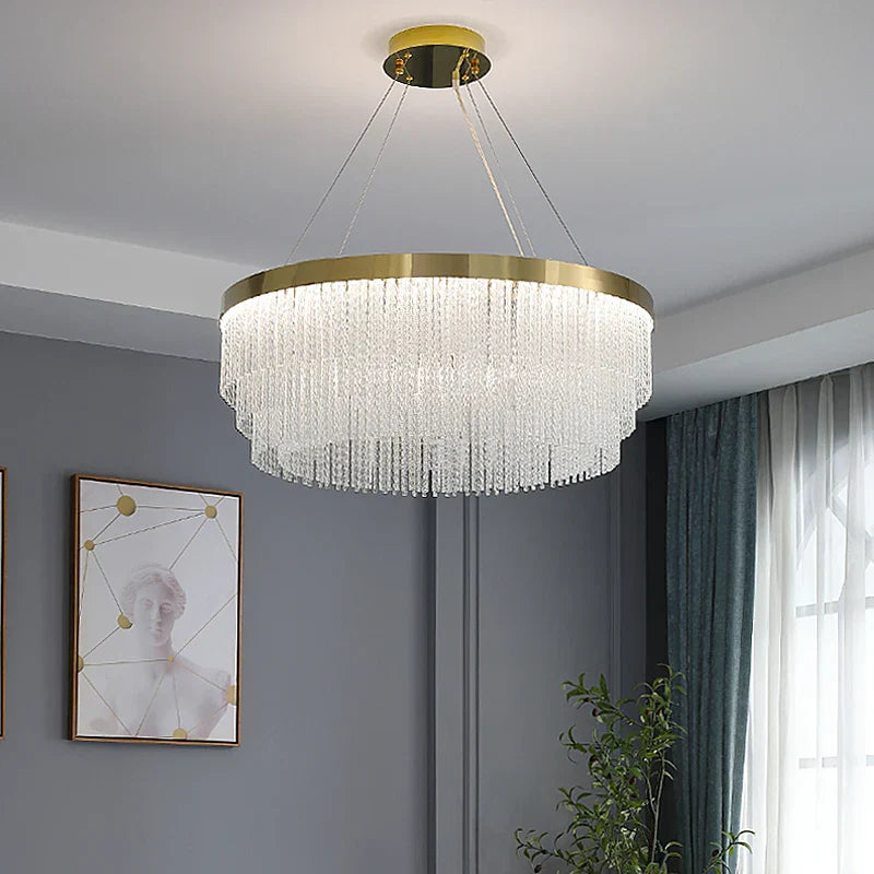 Crystal Luxury Hanging Ceiling Lamps LED Chandelier for Living Room Decor