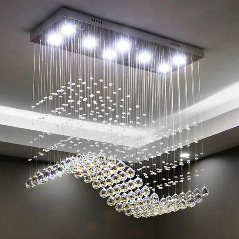 Crystal Chandelier LED Pendant Light for Living Room, Cafe, Office, Home