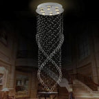 Modern Crystal Chandelier LED Pendant Light for Duplex Stairs Hall Dining Room