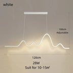 LED Aluminum Chandelier Modern Wave Line Kitchen Island Pendant Light