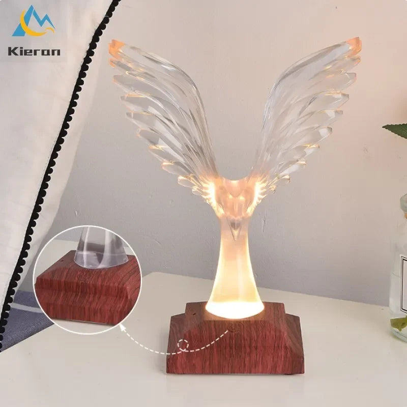 Crystal Eagle LED Table Lamp for Bedroom Study and Living Room