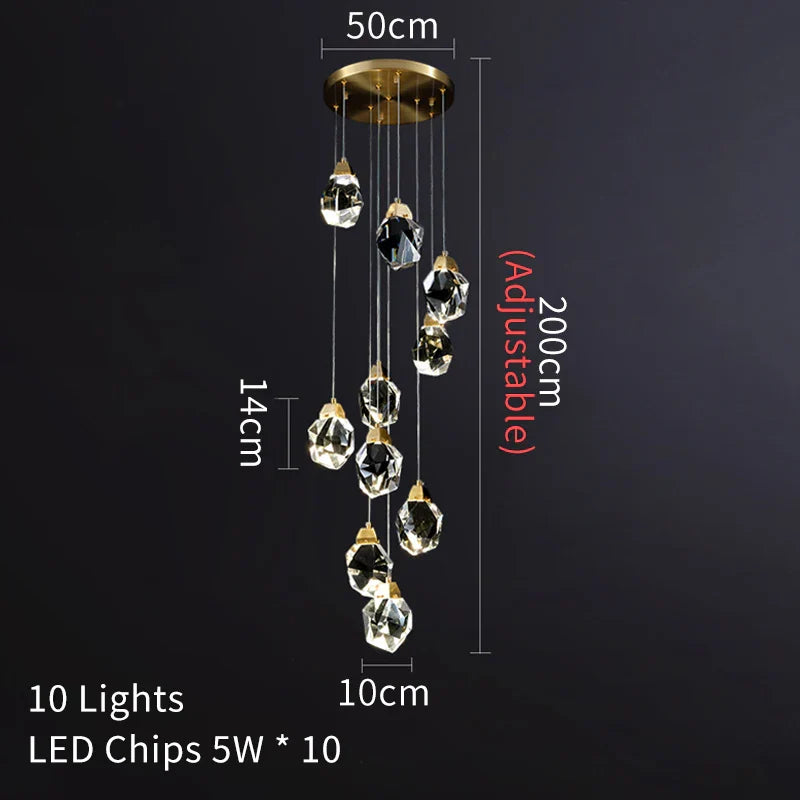 Diamond Crystal LED Ceiling Chandelier for Home Decor