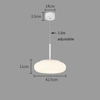 Modern White LED Circular Pendant Light for Restaurant, Coffee Shop, and Study