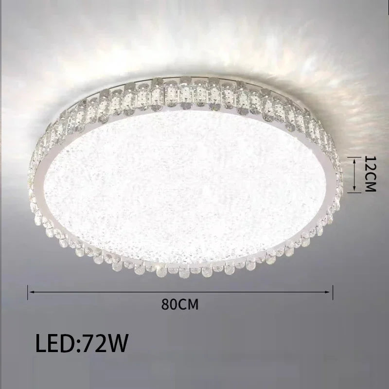 Crystal LED Ceiling Chandelier: Modern Dimmable Lighting Fixture for Stylish Home Decor