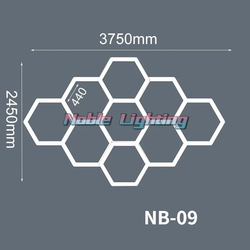 Hexagon LED Honeycomb Light: Ultra Bright Ceiling Lighting for Garage, Workshop, Showroom, Barber